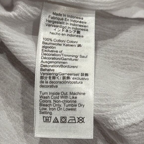 J Crew Fringe beach tunic White Top with Multicolor Trim size S - Picture 8 of 12